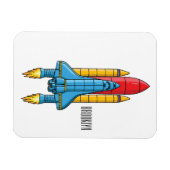 Raketscheepsillustratie cartoon magneet (Horizontaal)