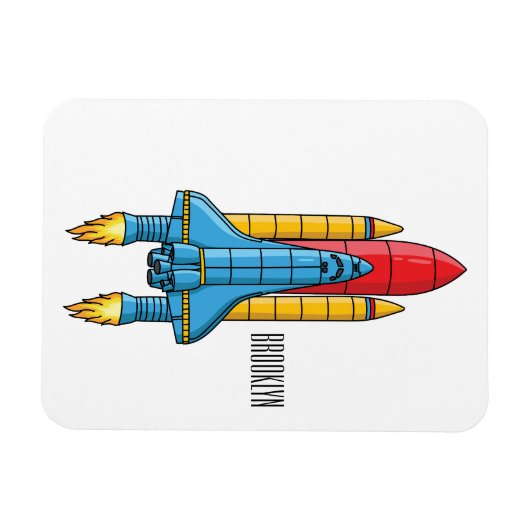 Raketscheepsillustratie cartoon magneet (Horizontaal)