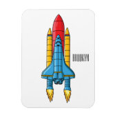 Raketscheepsillustratie cartoon magneet (Verticaal)