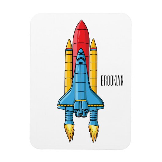 Raketscheepsillustratie cartoon magneet (Verticaal)