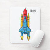 Raketscheepsillustratie cartoon muismat (Met muis)