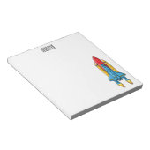 Raketscheepsillustratie cartoon notitieblok (Schuin)