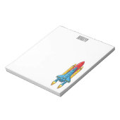 Raketscheepsillustratie cartoon notitieblok (Linkerzijde)