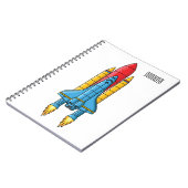 Raketscheepsillustratie cartoon notitieboek (Linkerzijde)