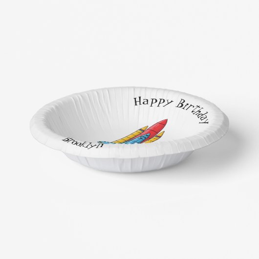 Raketscheepsillustratie cartoon papieren kommen (Gebogen)