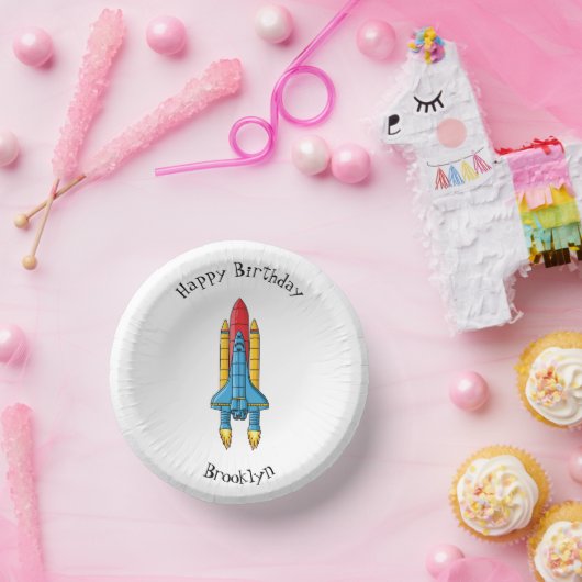 Raketscheepsillustratie cartoon papieren kommen (Feest)