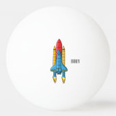 Raketscheepsillustratie cartoon pingpongbal (Voorkant)