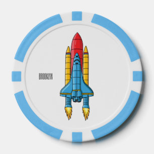 Raketscheepsillustratie cartoon poker chips