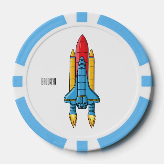 Raketscheepsillustratie cartoon poker chips (Voorkant)