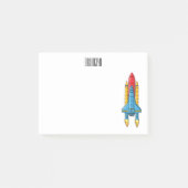 Raketscheepsillustratie cartoon post-it® notes (Voorkant)