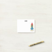 Raketscheepsillustratie cartoon post-it® notes (Op bureau)