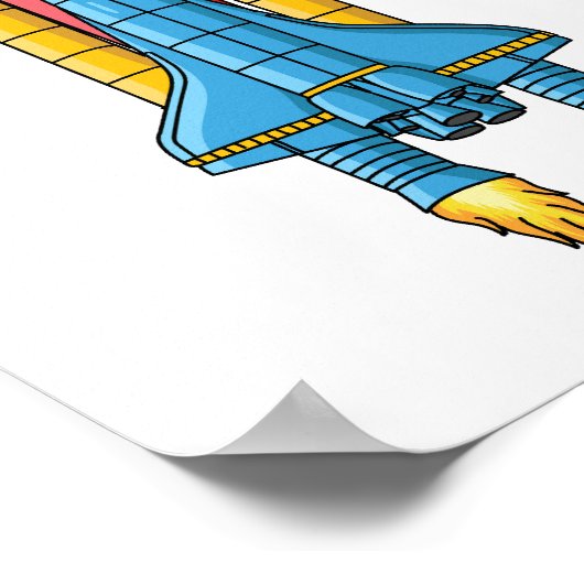 Raketscheepsillustratie cartoon poster (Hoek)