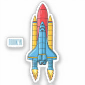 Raketscheepsillustratie cartoon sticker (Voorkant)