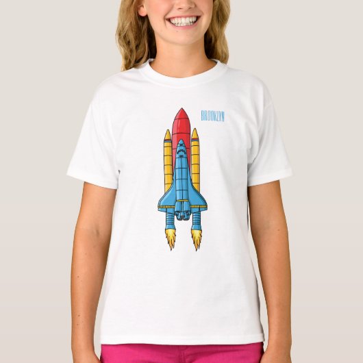 Raketscheepsillustratie cartoon t-shirt (Voorkant)