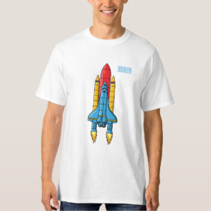 Raketscheepsillustratie cartoon t-shirt