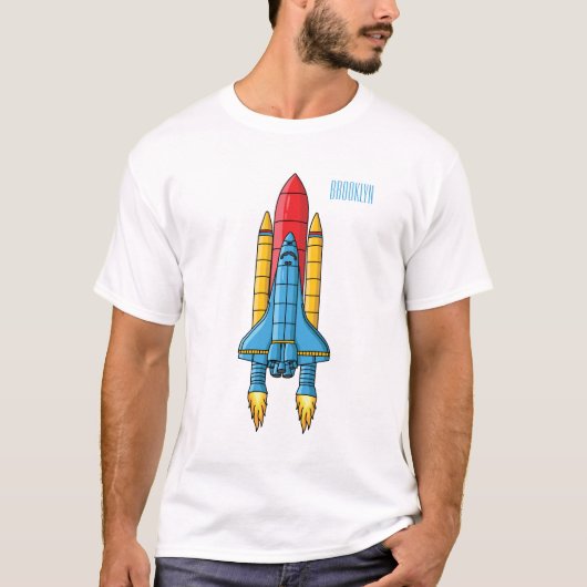 Raketscheepsillustratie cartoon t-shirt (Voorkant)