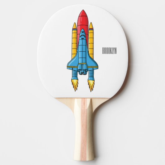 Raketscheepsillustratie cartoon tafeltennisbatje (Voorkant)