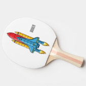 Raketscheepsillustratie cartoon tafeltennisbatje (Zijkant)