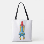 Raketscheepsillustratie cartoon tote bag (Achterkant)