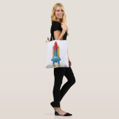 Raketscheepsillustratie cartoon tote bag (Op model)