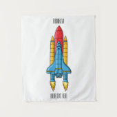 Raketscheepsillustratie cartoon wandkleed (Voorkant)