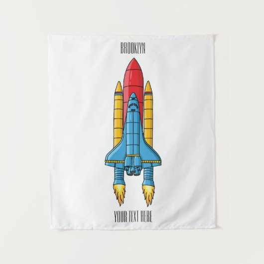 Raketscheepsillustratie cartoon wandkleed (Voorkant)