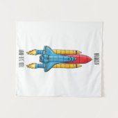 Raketscheepsillustratie cartoon wandkleed (Voorkant (horizontaal))