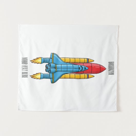 Raketscheepsillustratie cartoon wandkleed (Voorkant (horizontaal))