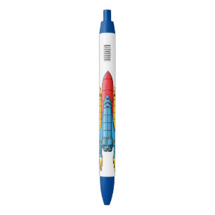 Raketscheepsillustratie cartoon zwarte inkt pen