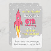 Raketschepen buitenruimtevaart uitnodiging (Voorkant / Achterkant)