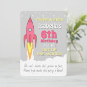 Raketschepen buitenruimtevaart uitnodiging (Staand voorkant)