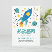 Raketschepen buitenste ruimtevaartfeestjes, zaterd kaart (Staand voorkant)