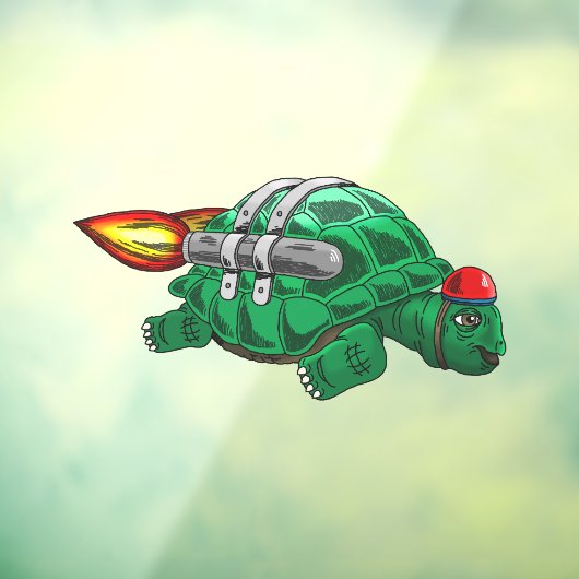 Raketschildpad Raamsticker (Vel 3)