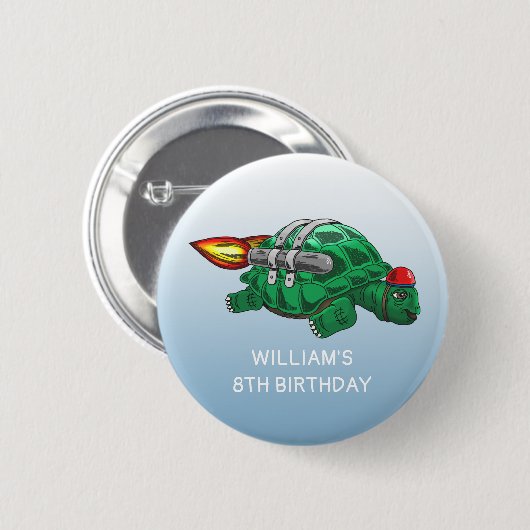 Raketschildpad Ronde Button 5,7 Cm (Voorkant /achterkant)