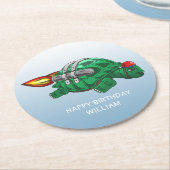 Raketschildpad Ronde Kartonnen Onderzetter (Gebogen)