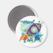 Raketschip 6e verjaardag Tshirts en geschenken Magneet (Voorkant / Achterkant)