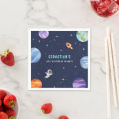 Raketschip Astronaut Verjaardagsfeestje Waterverf Servet (Insitu)