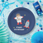 Raketschip Buitenruimte Astronaut Birthday Party Papieren Bordje (Feest)