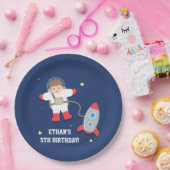 Raketschip Buitenruimte Astronaut Birthday Party Papieren Bordje (Feest)
