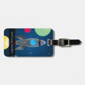 Raketschip buitenruimte bagagelabel (Voorkant horizontaal)