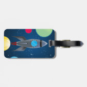 Raketschip buitenruimte bagagelabel (Achterkant horizontaal)