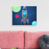 Raketschip buitenruimte canvas afdruk (Insitu (Woonkamer))
