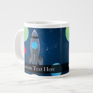 Raketschip buitenruimte grote koffiekop