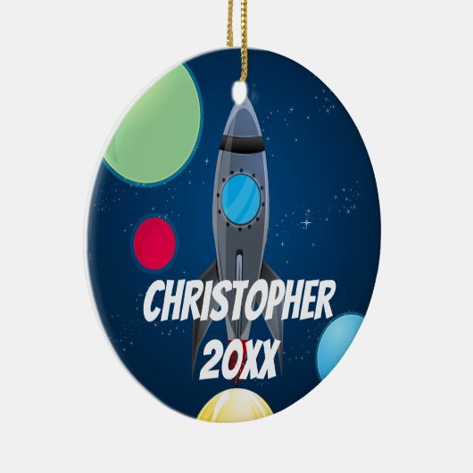 Raketschip buitenruimte keramisch ornament (Rechts)