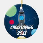 Raketschip buitenruimte keramisch ornament (Voorkant)
