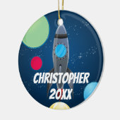 Raketschip buitenruimte keramisch ornament (Links)