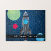 Raketschip buitenruimte legpuzzel (Horizontaal)