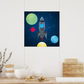 Raketschip buitenruimte poster (Keuken)