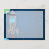 Raketschip buitenruimte uitnodiging briefkaart (Achterkant)