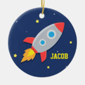 Raketschip, buitenruimte, voor jongens keramisch ornament (Voorkant)